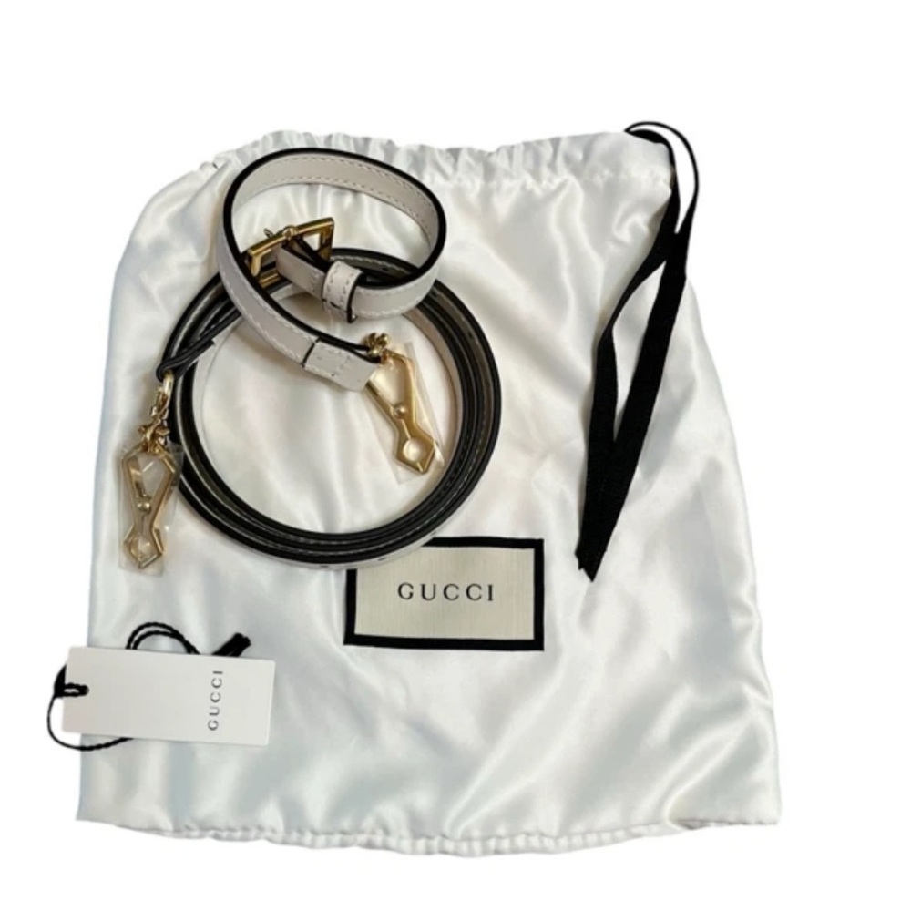 Gucci White Strap with Gold Hardware